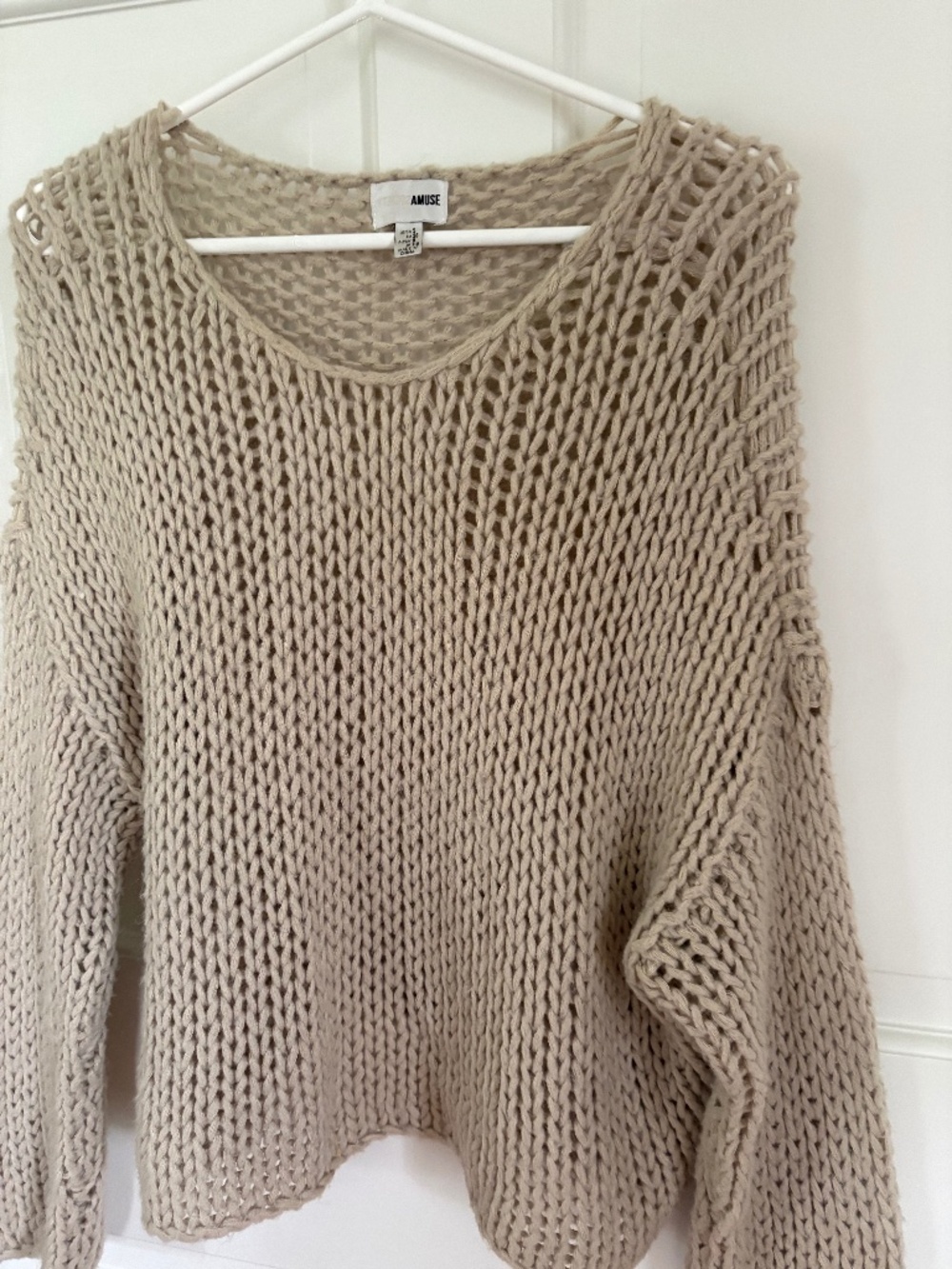 AMUSE SOCIETY TAN BEIGE SWEATER SIZE SMALL